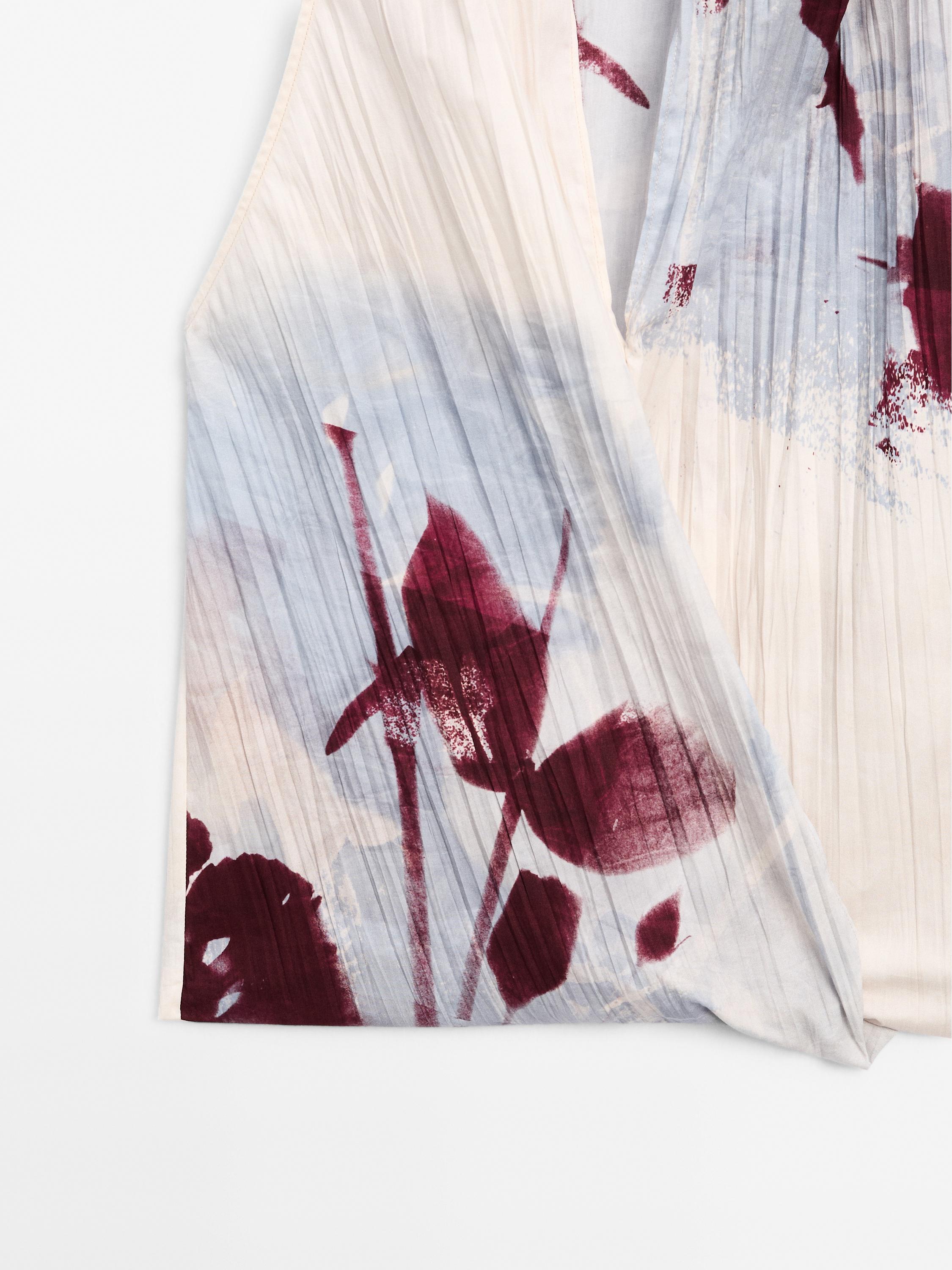 Printed surplice halter top